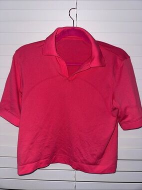lululemon athletica Pink Cropped Polo Top